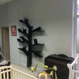 Tree Bookshelf Wooden Wall Shelf Kids Room Nursery Decor Handmade Wood Bookcase Forest Montessori - thumbnail 3