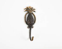 Unique Pineapple Bronze Hook, 5.9 Inch Figurine, Key Hanger, Coat Towel Miniature, Tropical Decor, Gift For Her, Special