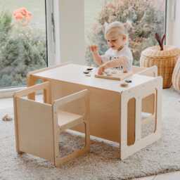 Montessori Wooden Kids Play Table Set, Toddler Set Or Preschool Learning Or Chair, Weaning Table, Kids Table For
