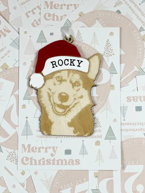 Personalised Husky Christmas Ornament - Wooden Pet Bauble - image 1