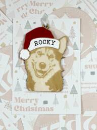 Personalised Husky Christmas Ornament - Wooden Pet Bauble - thumbnail 1