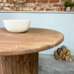 Cabo // Scandinavian Pine Cylinder Plinth Design Round Dining Table - thumbnail 2