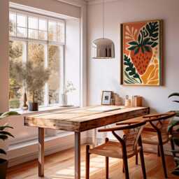 Modern Kitchen Wall Art, Strawberry Fruit Poster, Mid Century Style Botanical Print For Dining Room & Home Decor - thumbnail 3