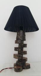 Wooden Lamp, Lamp Made Of Wood, Desk, Night, Light Desk Home Decor, Wood - thumbnail 1