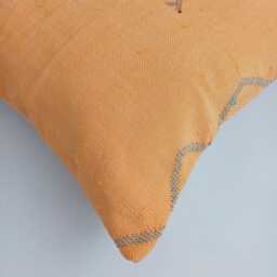 Moroccan Cactus Silk Cushion Cover, Handmade Orange Sabra Throw Pillow, Scatter 20''x20''/50x50 cm - thumbnail 3