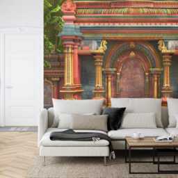 South Indian Temple Wall Mural, Arch Decor, Peel & Stick Wallpaper - thumbnail 2