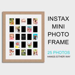 Instax Multi Photo Frame - 25 Apertures For Mini Photos Oak Veneer - thumbnail 1