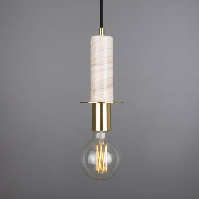 Figo Marbled Ceramic Slender Pendant Light 9.5 - image 1