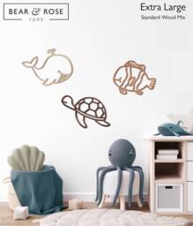 Ocean Trio Wall Decor Home - Nursery/Kids Animals Children Room Marine Sealife - thumbnail 1