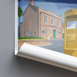 Dunblane Travel Poster - Gold Post Box Stirlingshire Scotland Old Sheriff Court - thumbnail 3