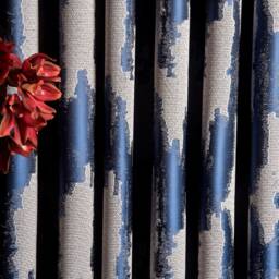 Luxury Blue & Gray Striped Curtains Custom Size Drape Panel - thumbnail 3