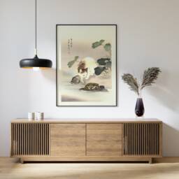Japanese Cat Poster, Art Print, & Frog, Animal Wall Decor, Lovers Gift, Oriental, A1/A2/A3/A4 - thumbnail 2