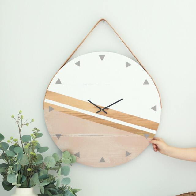 Handmade Rose Gold Paisley Wall Clock Geometric Boho Decor - image 1