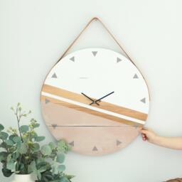 Handmade Rose Gold Paisley Wall Clock Geometric Boho Decor - thumbnail 1