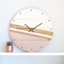 Handmade Rose Gold Paisley Wall Clock Geometric Boho Decor - thumbnail 4