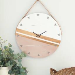 Handmade Rose Gold Paisley Wall Clock Geometric Boho Decor - thumbnail 2