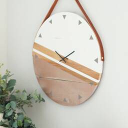 Handmade Rose Gold Paisley Wall Clock Geometric Boho Decor - thumbnail 3