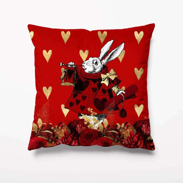 Outdoor Garden Cushion - Alice in Wonderland White Rabbit Waterproof Water Resistant Cushions Pillows 18 - image 1