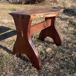 Rustic Boot Bench in Live Edge Walnut