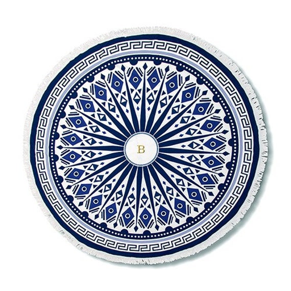 Personalized Beach Towel - Circular Mandala Zen Best Friends Customized Gift Vacation Memento For Her Yoga Peace - image 1