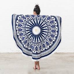 Personalized Beach Towel - Circular Mandala Zen Best Friends Customized Gift Vacation Memento For Her Yoga Peace - thumbnail 3
