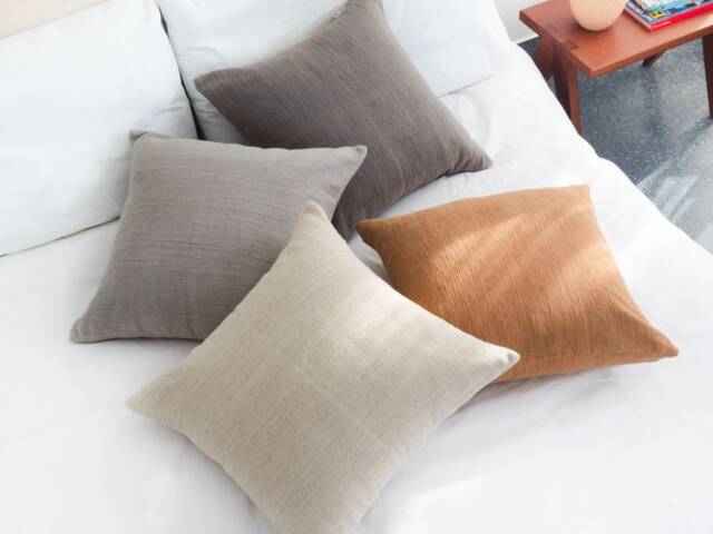 Cushion Cover Set Of 4 - Earth Tone Decor Handwoven Fabric Natural Dyes - image 1