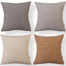 Cushion Cover Set Of 4 - Earth Tone Decor Handwoven Fabric Natural Dyes - thumbnail 3