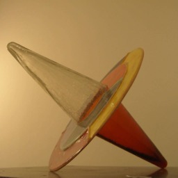 Original Glass Ceramic Spinning Top Sculpture, Modern Art - 15 3/4 X 13 25/4 In - thumbnail 4