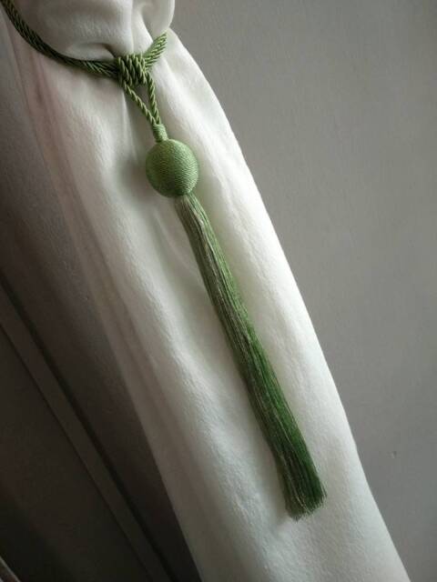 Italian Modern Simple Curtains Tie Backs -Drapes Holdbacks/Double Color Green Light & Dark Window Decor Holdbacks-Curtains Tiebacks - image 1
