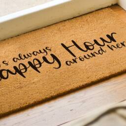 Mother's Day Doormat - Gift It's Always Happy Hour Around Here Housewarming For Her Funny - thumbnail 2