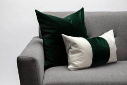 Green Color Blocking Lumbar Pillow - Block -Green Pillow Cover-Hunter Colorblock - thumbnail 1