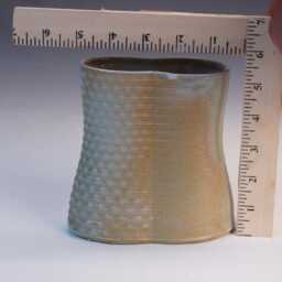 3D Printed Stoneware Flower Vase Wood & Soda Fired Clay - thumbnail 3