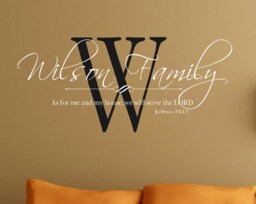 Wall Decal Personalized Family As For Me & My House We Will Serve The Lord - Xlarge-Vinyl Decal - Words & Phrases - Matte Finish Vinyl - thumbnail 1