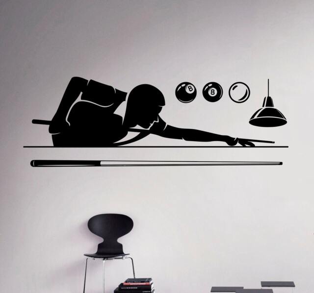 Billiard Pool Wall Decal Poolroom Vinyl Sticker Sport Art Decor Home Interior Living Room Design 3(Bld - image 1