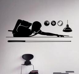 Billiard Pool Wall Decal Poolroom Vinyl Sticker Sport Art Decor Home Interior Living Room Design 3(Bld - thumbnail 1