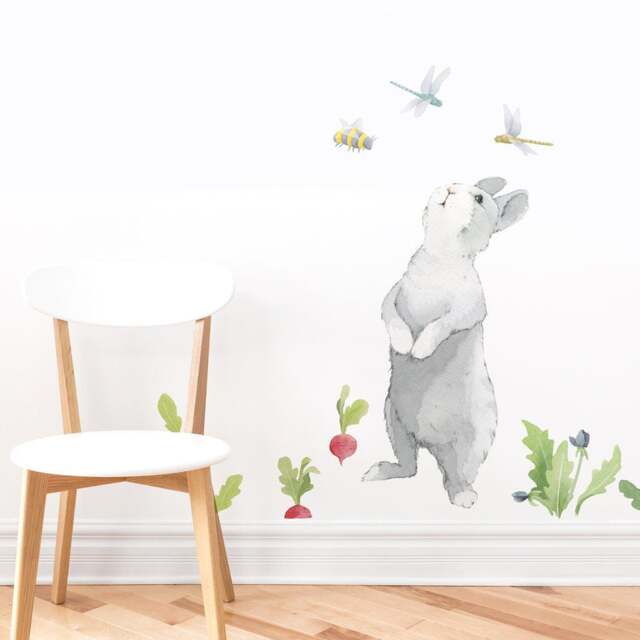 Curious Bunny - Fabric Wall Decal Hop Mej - image 1