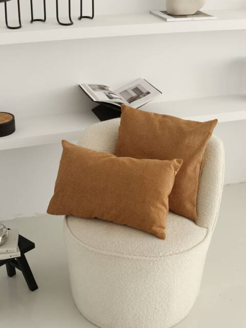 Soft Teddy Boucle Camel Color Throw Pillow Cover, Fluffy Boho Handmade Case, Cozy & Any Size Invisible Zipper - image 1