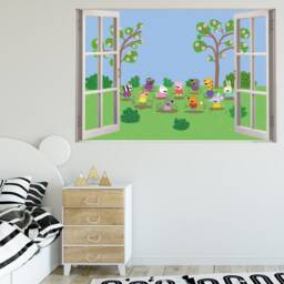 Peppa Pig Wall Sticker - & Friends Jumping Into Muddy Puddles Window Decal Kids Art - thumbnail 2