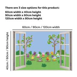 Peppa Pig Wall Sticker - & Friends Jumping Into Muddy Puddles Window Decal Kids Art - thumbnail 3