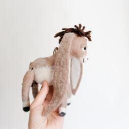 Christmas Ornament - Nestor The Small Long-Eared Donkey. Art Toy Felted Baby Donkey Gift For Kids - thumbnail 4