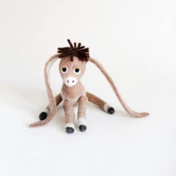 Christmas Ornament - Nestor The Small Long-Eared Donkey. Art Toy Felted Baby Donkey Gift For Kids - thumbnail 2