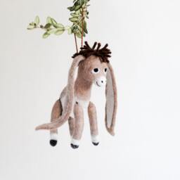 Christmas Ornament - Nestor The Small Long-Eared Donkey. Art Toy Felted Baby Donkey Gift For Kids - thumbnail 3