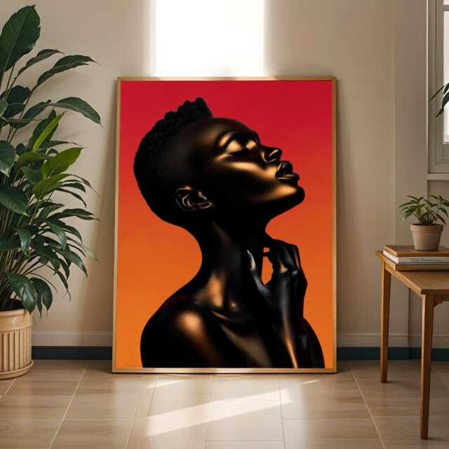 Black Ascension Iv - Feminine Art Luxury Afrocentric Print - Poster Only - image 1