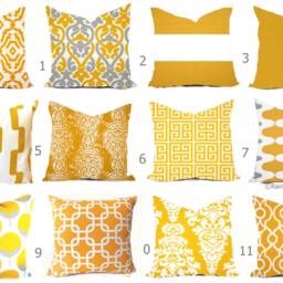 Citrus Yellow Pillow Cover - Modern Geo Ikat Design, Outdoor Accent - thumbnail 2