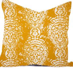 Citrus Yellow Pillow Cover - Modern Geo Ikat Design, Outdoor Accent - thumbnail 4