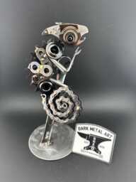 Scrap Metal Art Chameleon Upcycled Car & Bicycle Parts - thumbnail 1