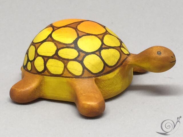 Toy Turtle Wooden Colourful Orange Grown Size 5, 5 X 8, 5 3, 0 cm - Bxhxs Appr. 30, 0 Gr - image 1