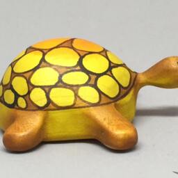 Toy Turtle Wooden Colourful Orange Grown Size 5, 5 X 8, 5 3, 0 cm - Bxhxs Appr. 30, 0 Gr - thumbnail 2