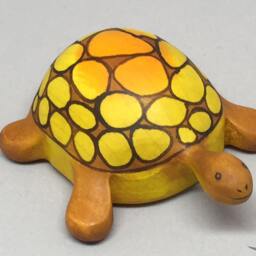 Toy Turtle Wooden Colourful Orange Grown Size 5, 5 X 8, 5 3, 0 cm - Bxhxs Appr. 30, 0 Gr - thumbnail 3