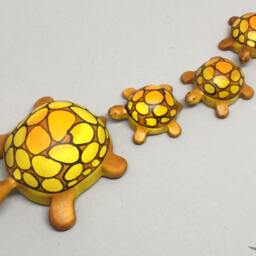 Toy Turtle Wooden Colourful Orange Grown Size 5, 5 X 8, 5 3, 0 cm - Bxhxs Appr. 30, 0 Gr - thumbnail 4